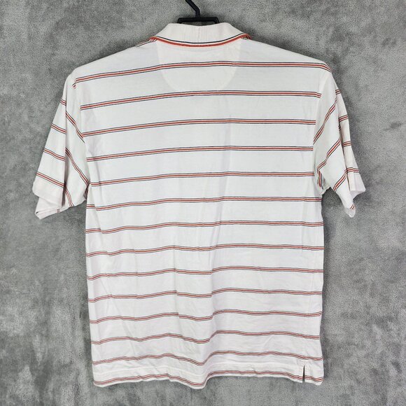 Mens White & Orange Stripes Cutter & Buck Polo Shirt Oklahoma State Size L - Picture 6 of 9